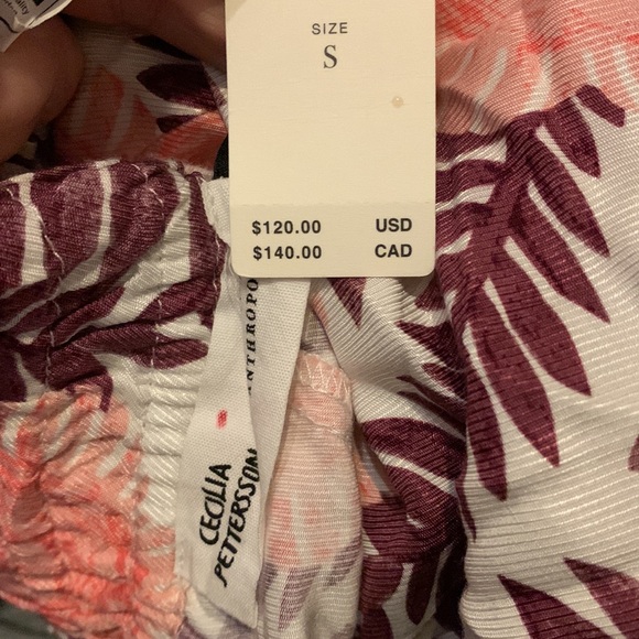 Anthropologie CECILIA PETTERSSON Pull-On Floral Leaf Print Pantsnew with tags sm - Picture 3 of 3